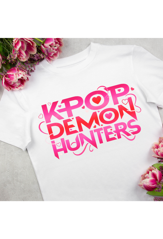 💖 K-Pop Demon Hunters Valentine Shirt – Cute Pink Heart Graphic Tee 💖 Kendra's Self-Made Originations