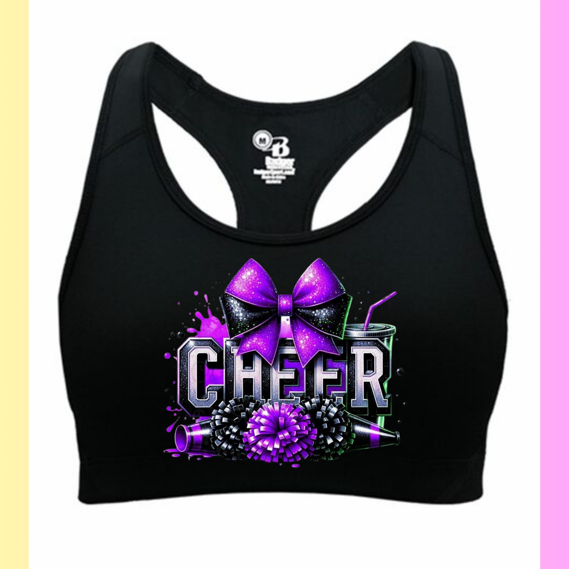 “Cheer” sports bra Kendra's Self-Made Originations