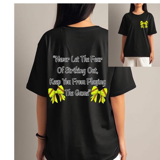 Inspirational Baseball Quote Shirt – Motivational Softball/Baseball Tee Kendra's Self-Made Originations