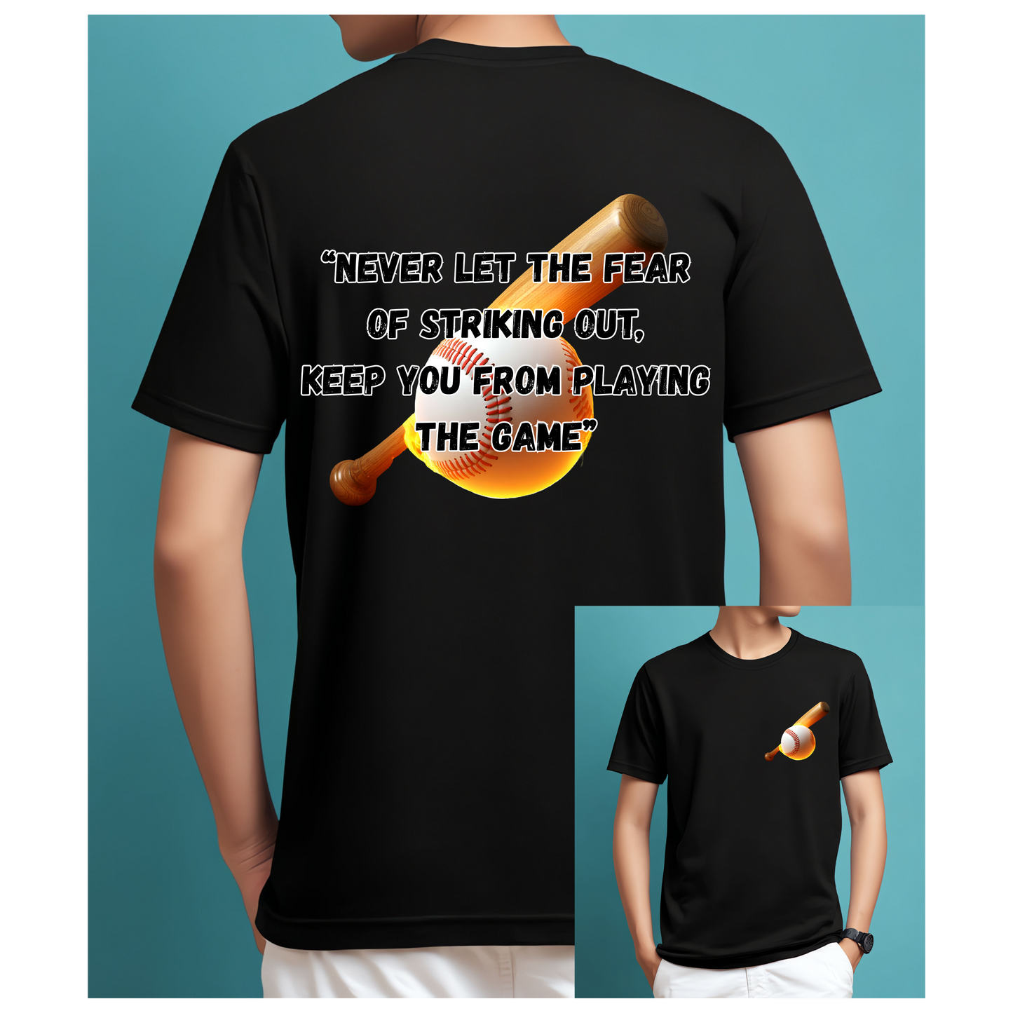 Inspirational Baseball Quote Shirt – Motivational Softball/Baseball Tee Kendra's Self-Made Originations
