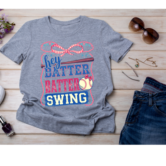 Hey Batter Batter Swing Baseball Graphic Tee Kendra's Self-Made Originations