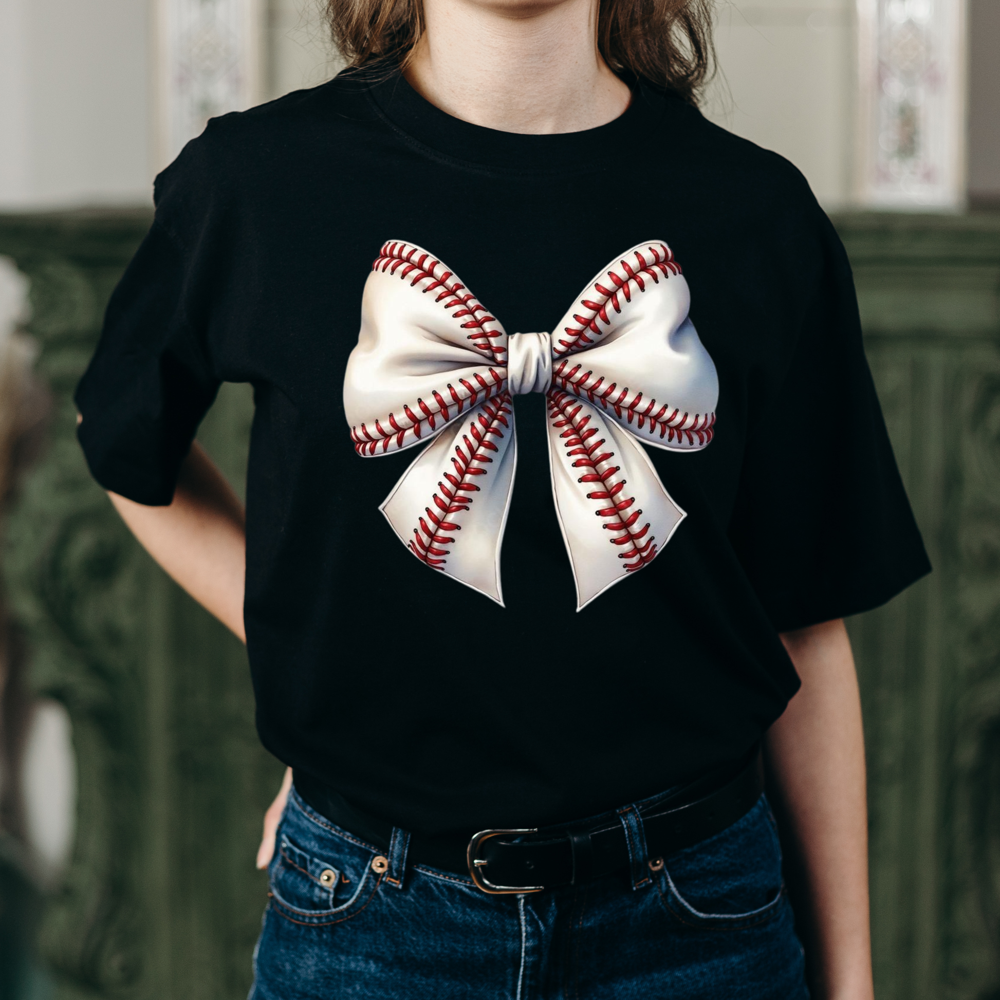Baseball Bow Graphic Tee Kendra's Self-Made Originations