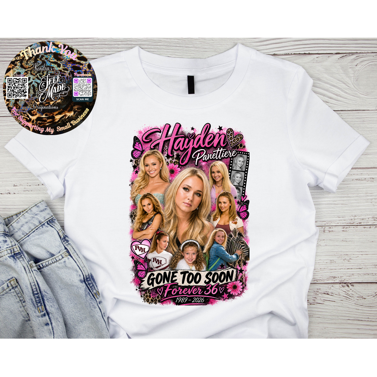 Hayden Panettiere Tribute Shirt | Gone Too Soon Memorial Tee | Forever 36 Celebrity Tribute Kendra's Self-Made Originations