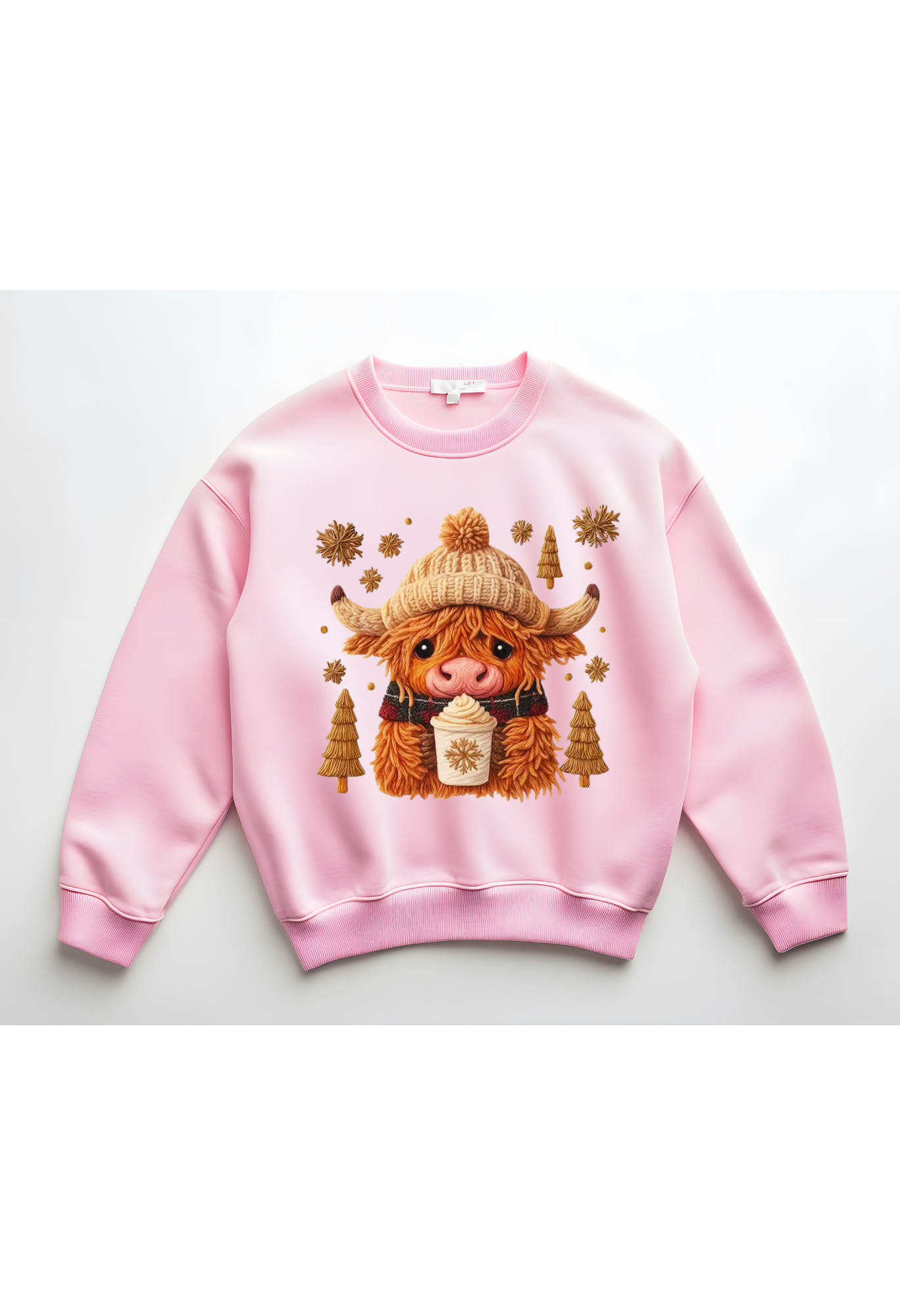 🐮☕ Cozy Highland Cow Christmas Sweatshirt – Winter Latte Edition Kendra's Self-Made Originations