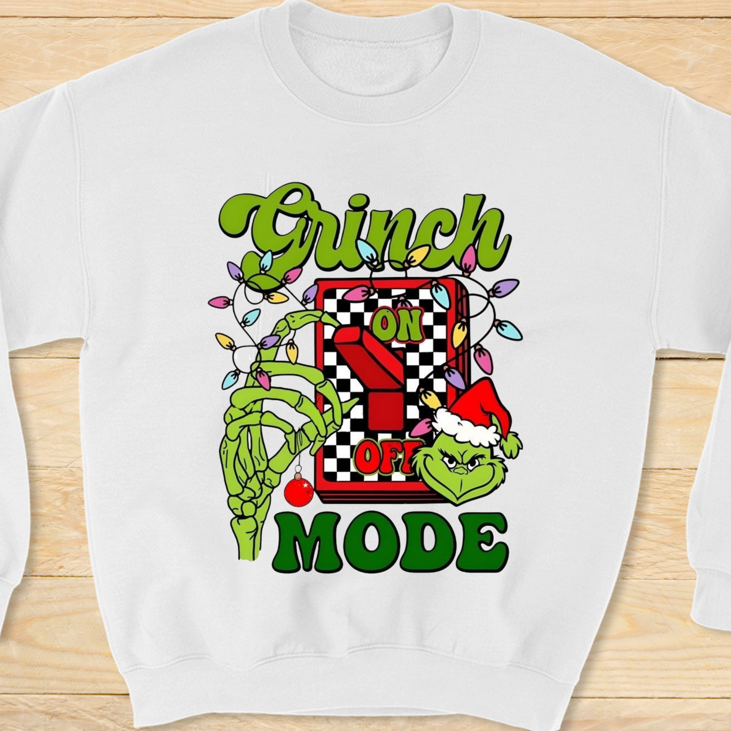 💚🎄 Grinch On/Off Mode Christmas Sweatshirt 🎄💚 Kendra's Self-Made Originations
