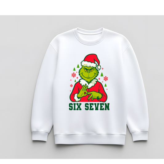 💚 Six Seven Christmas Crewneck – Grinch Holiday Edition Kendra's Self-Made Originations