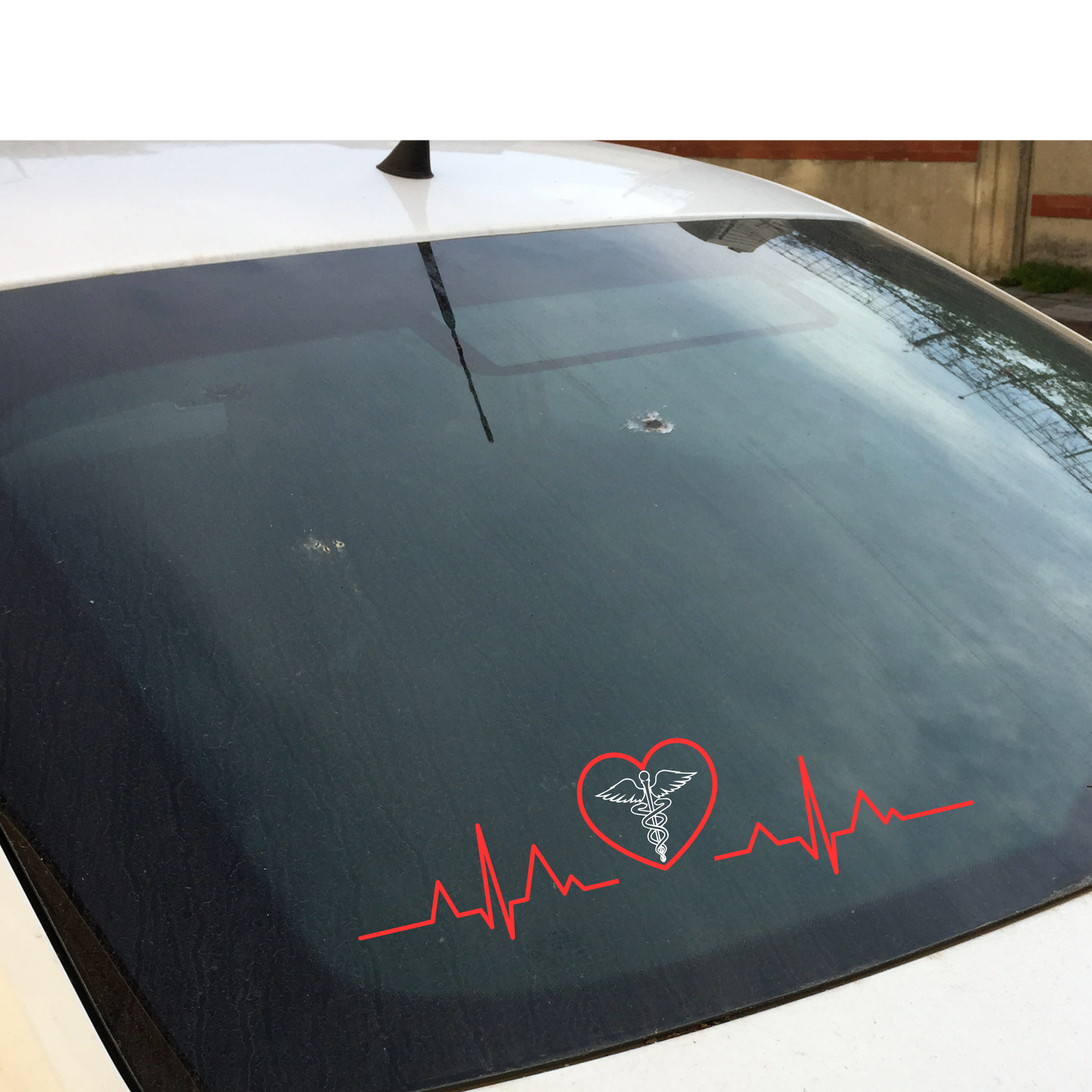 ❤️🚑 Medical Heartbeat Car Decal – Heart + Caduceus Design ✨ Kendra's Self-Made Originations