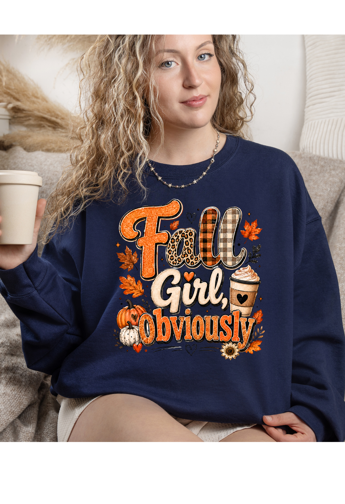Fall Girl Obviously Sweatshirt | Pumpkin Spice Fall Shirt | Cozy Autumn Graphic Tee Kendra's Self-Made Originations