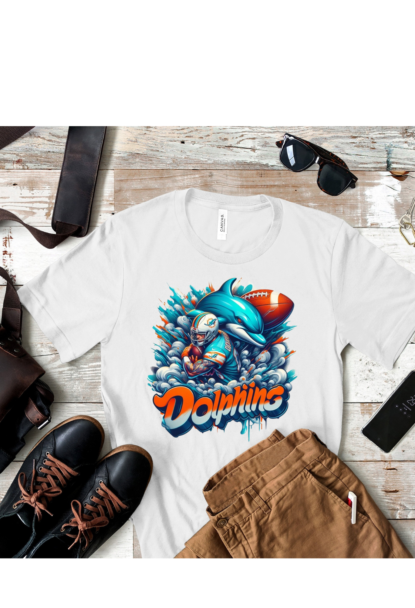 🌊🐬 Miami Dolphins Football T-Shirt 🐬🌊 Kendra's Self-Made Originations