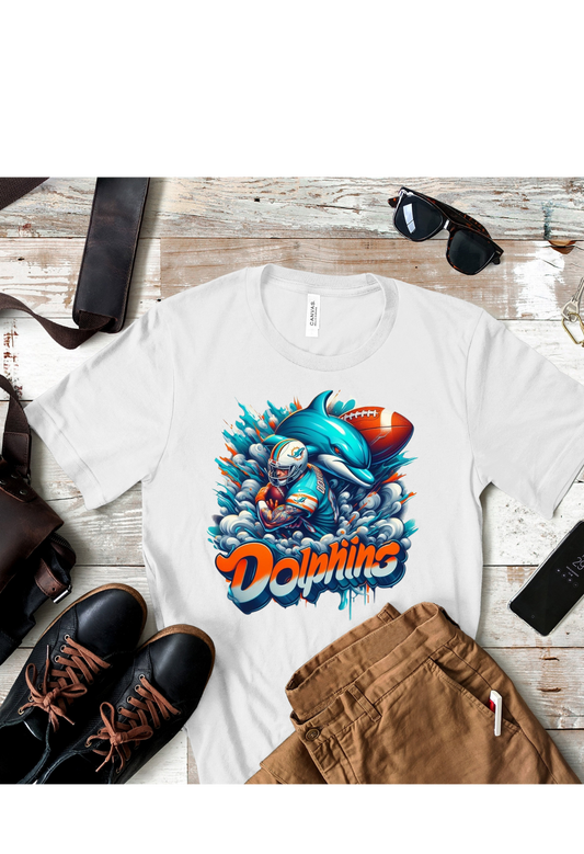🌊🐬 Miami Dolphins Football T-Shirt 🐬🌊 Kendra's Self-Made Originations