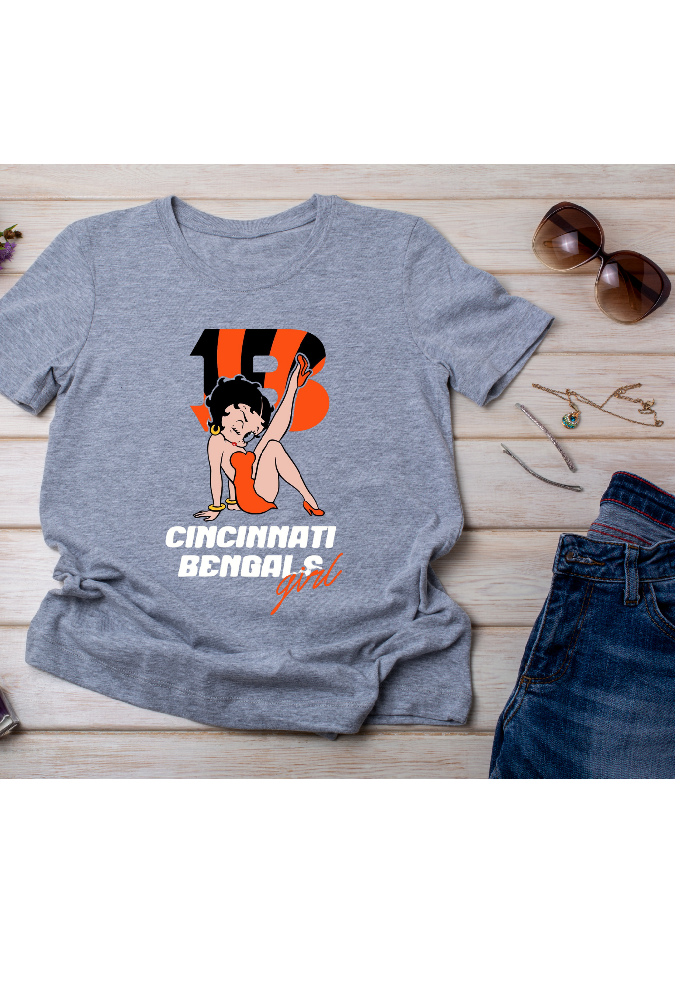 🧡🖤 Cincinnati Bengals Girl Tee 🖤🧡 Kendra's Self-Made Originations