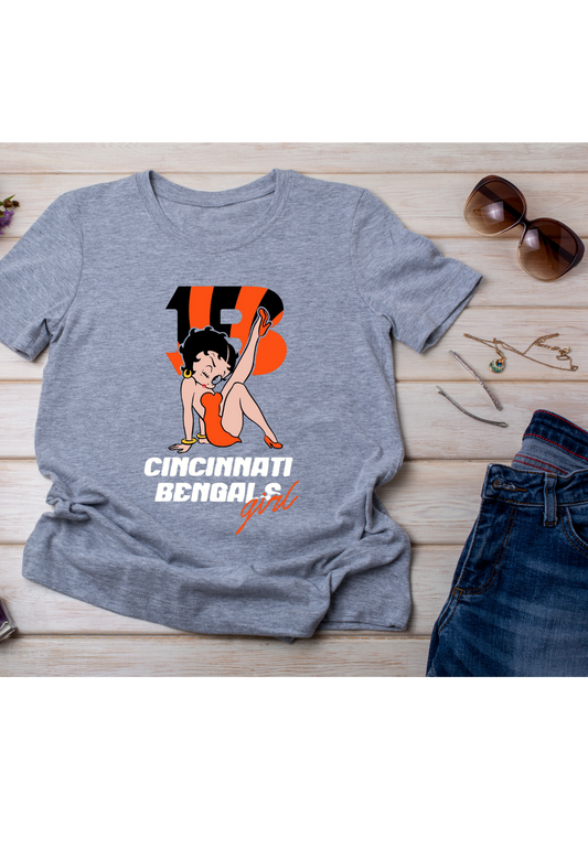 🧡🖤 Cincinnati Bengals Girl Tee 🖤🧡 Kendra's Self-Made Originations