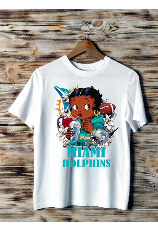 🌴🐬 Miami Dolphins Girl Tee 🐬🌴 Kendra's Self-Made Originations