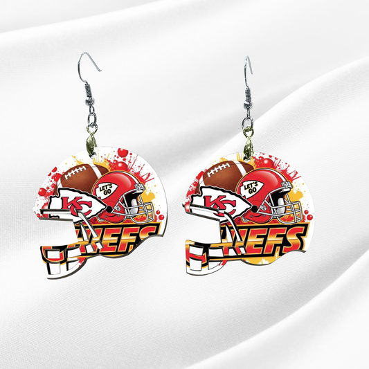 🔥🏈 Kansas City Chiefs Football Helmet Earrings – Game Day Ready! 🏈🔥 Kendra's Self-Made Originations
