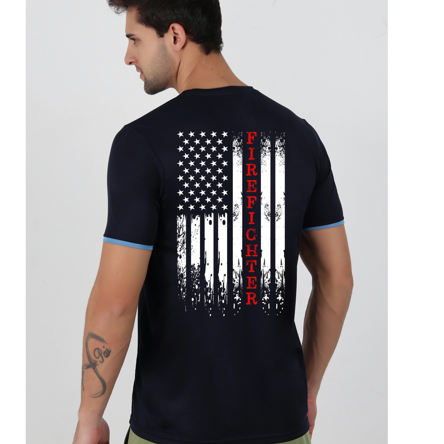 🔥 Firefighter American Flag Tee – Heroes Collection Kendra's Self-Made Originations