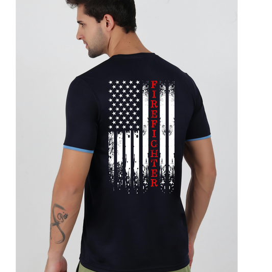 🔥 Firefighter American Flag Tee – Heroes Collection Kendra's Self-Made Originations