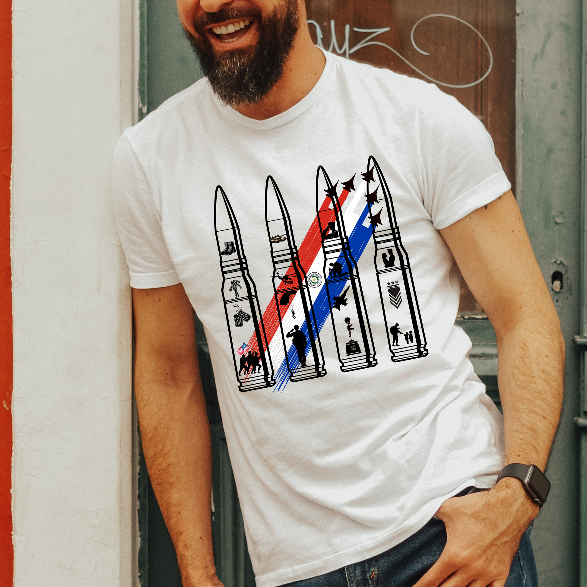 🇺🇸 Military Bullet Tribute Tee – Heroes Collection Kendra's Self-Made Originations