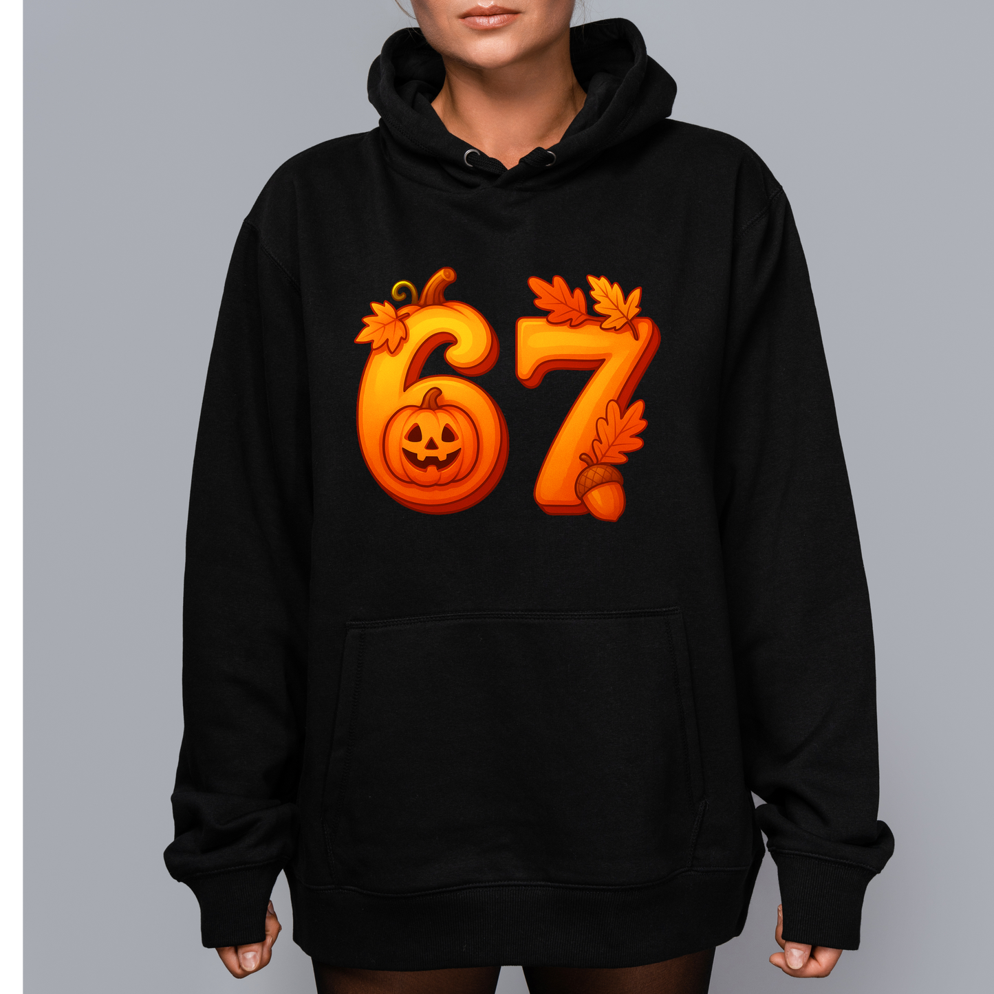 🍂 Fall Pumpkin “67” Hoodie – Cozy Autumn Vibes Kendra's Self-Made Originations