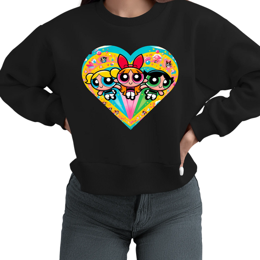 🌈💖 Powerpuff Girls Heart Sweatshirt 💖🌈 Kendra's Self-Made Originations