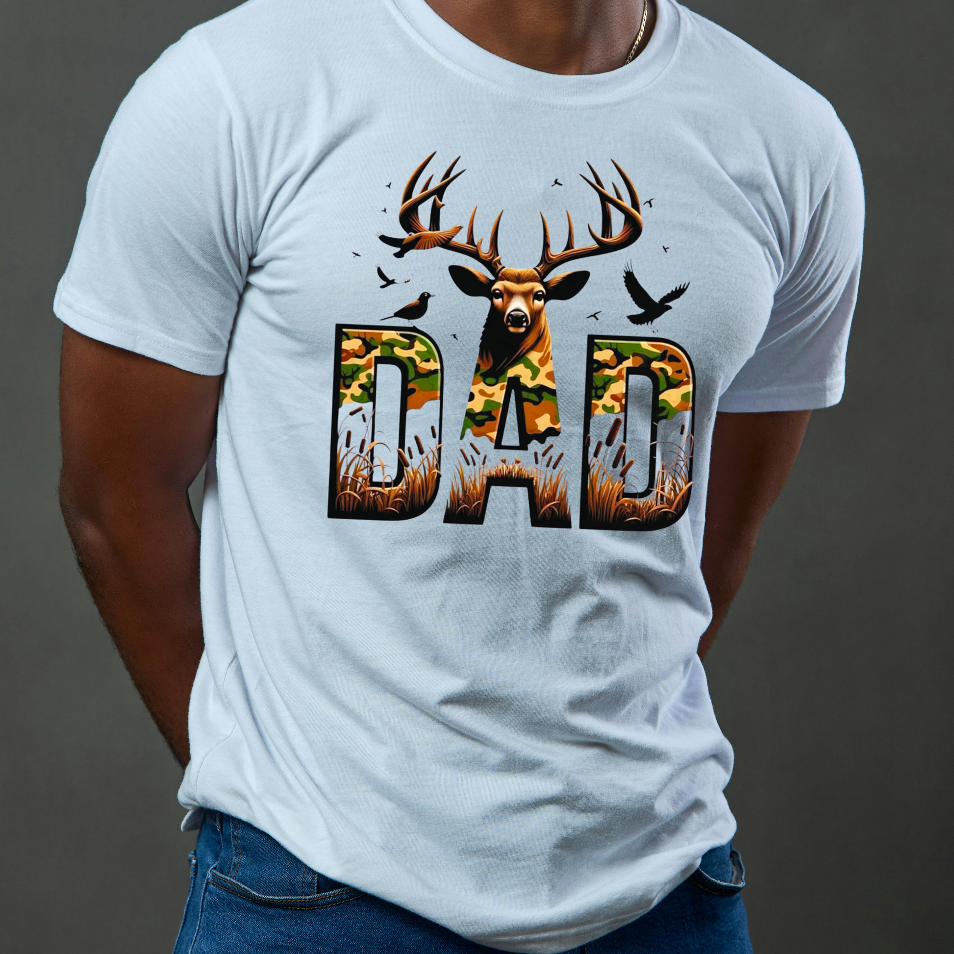 🦌🌲 Camo Deer Dad Hunting T-Shirt 🌲🦌 Kendra's Self-Made Originations