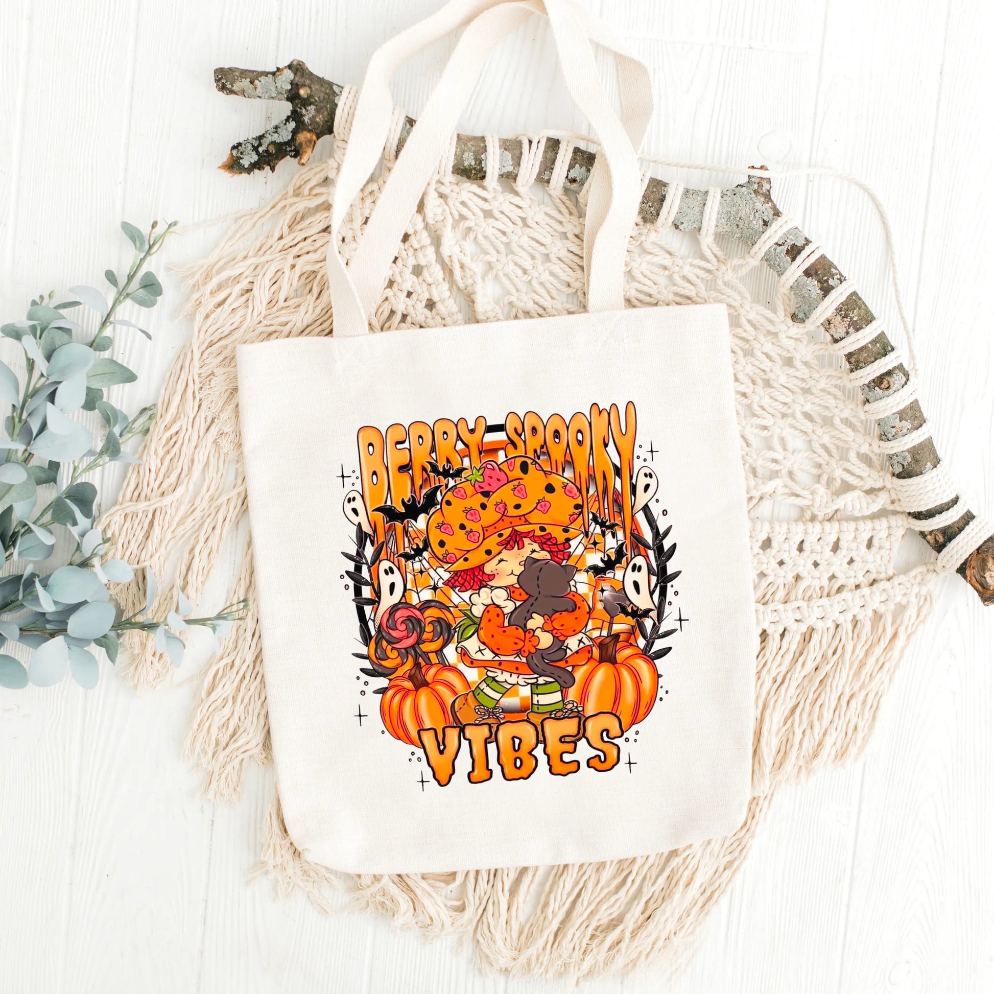 🧡👻 Berry Spooky Vibes Halloween Tote Bag 👻🧡 Kendra's Self-Made Originations