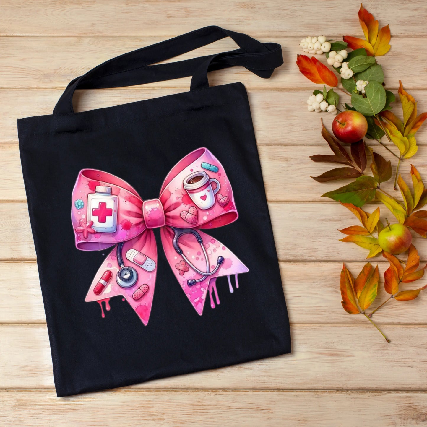 💖👩‍⚕️ Nurse Life Pink Bow Tote Bag 👩‍⚕️💖 Kendra's Self-Made Originations