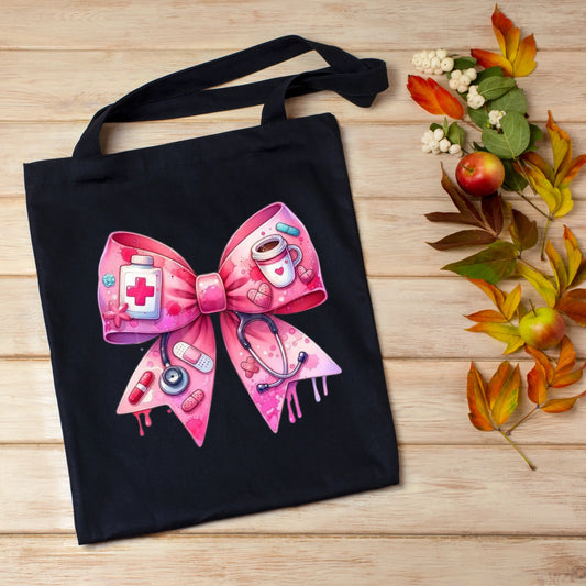 💖👩‍⚕️ Nurse Life Pink Bow Tote Bag 👩‍⚕️💖 Kendra's Self-Made Originations
