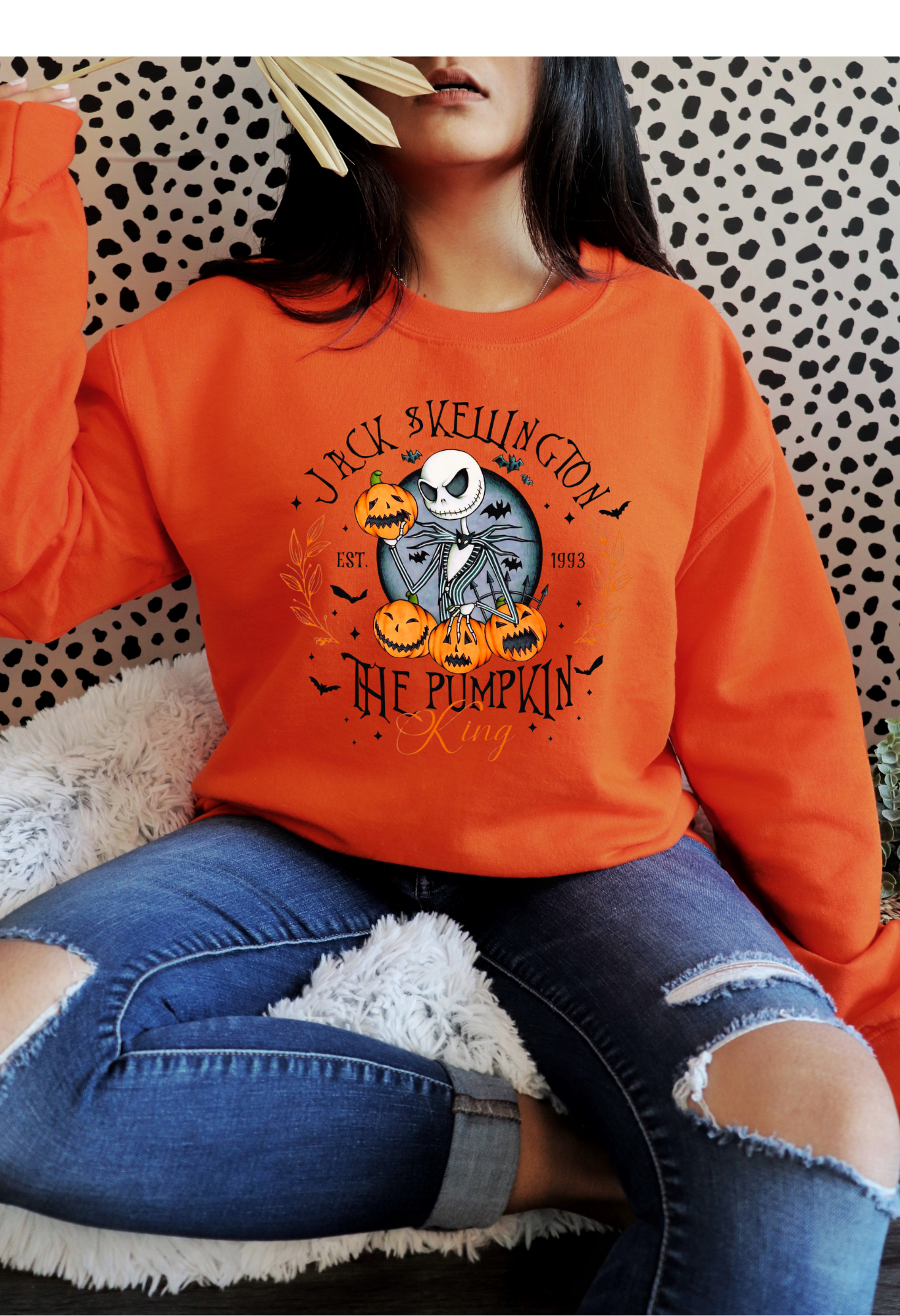 👻 Jack Skellington Pumpkin King Sweatshirt – Spooky Season Crewneck Kendra's Self-Made Originations