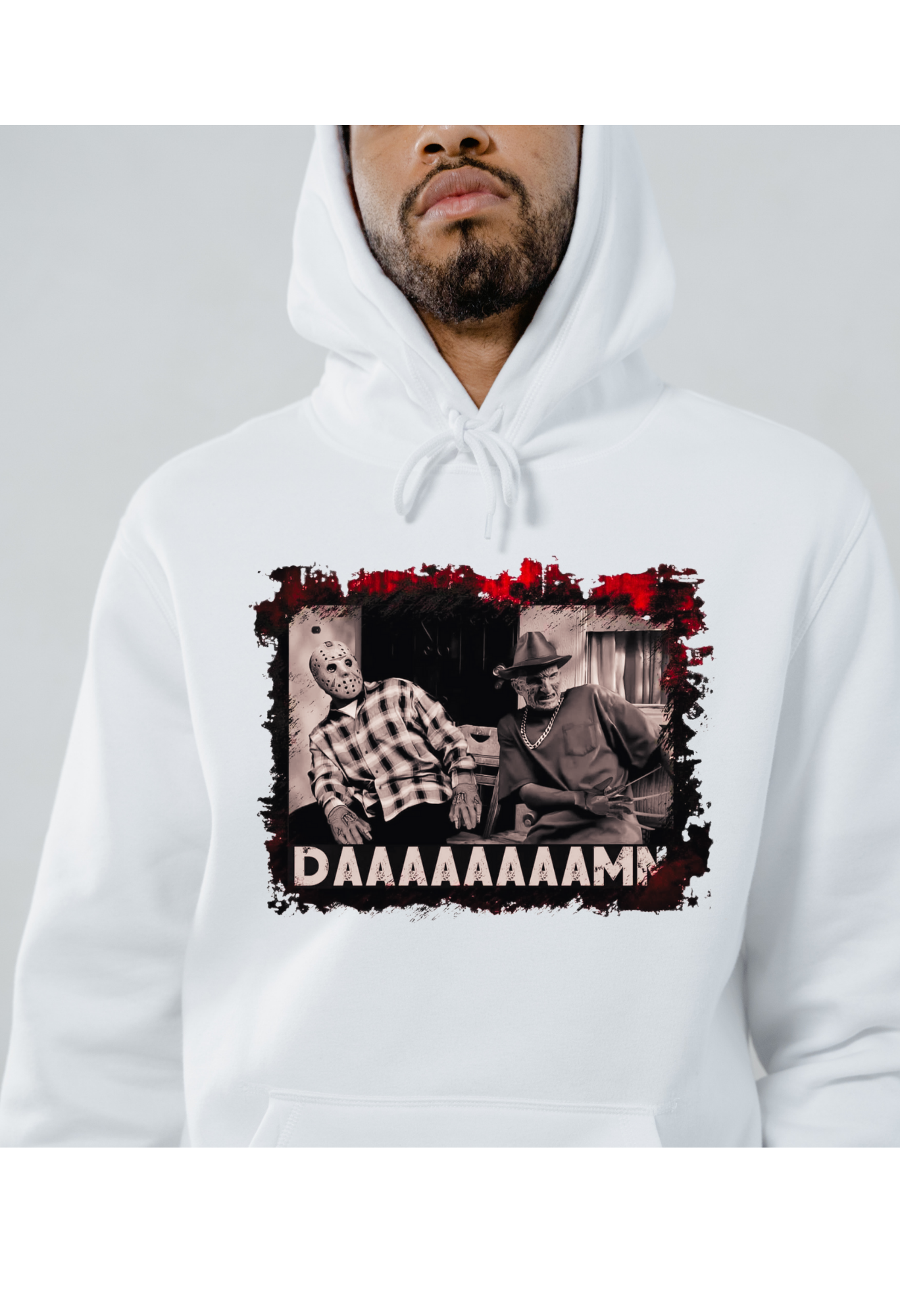 👻 Horror Comedy Mashup Tee – Jason & Freddy “Daaaaaamn” Shirt Kendra's Self-Made Originations
