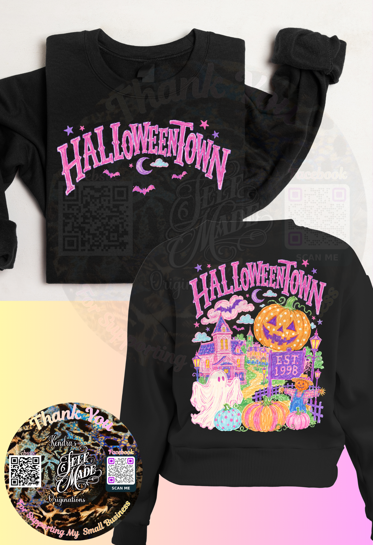 Halloweentown Halloween Sweatshirt | Front & Back Spooky Season Crewneck | 90s Nostalgia Halloween Shirt Kendra's Self-Made Originations
