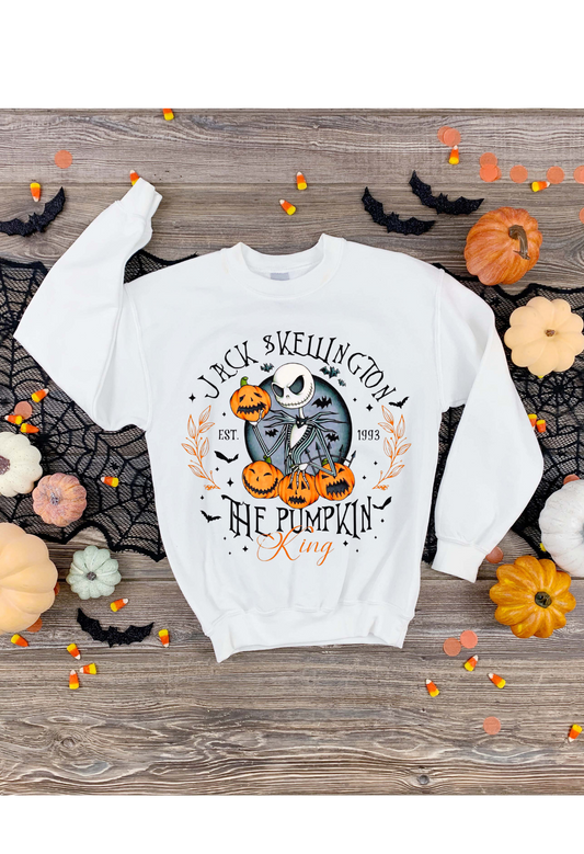 👻 Jack Skellington Pumpkin King Sweatshirt – Spooky Season Crewneck Kendra's Self-Made Originations