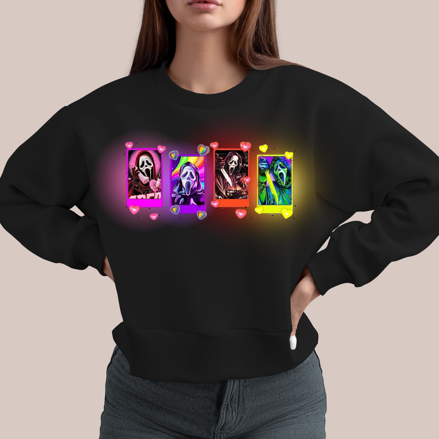 💀✨ Ghostface Hearts Sweatshirt ✨💀 Kendra's Self-Made Originations