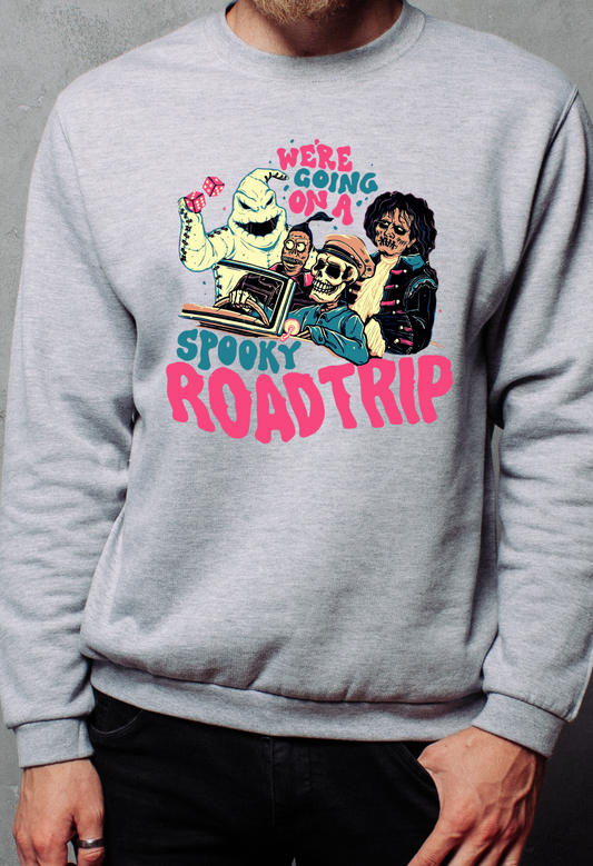 🚗💀 Spooky Roadtrip Halloween Sweatshirt Kendra's Self-Made Originations