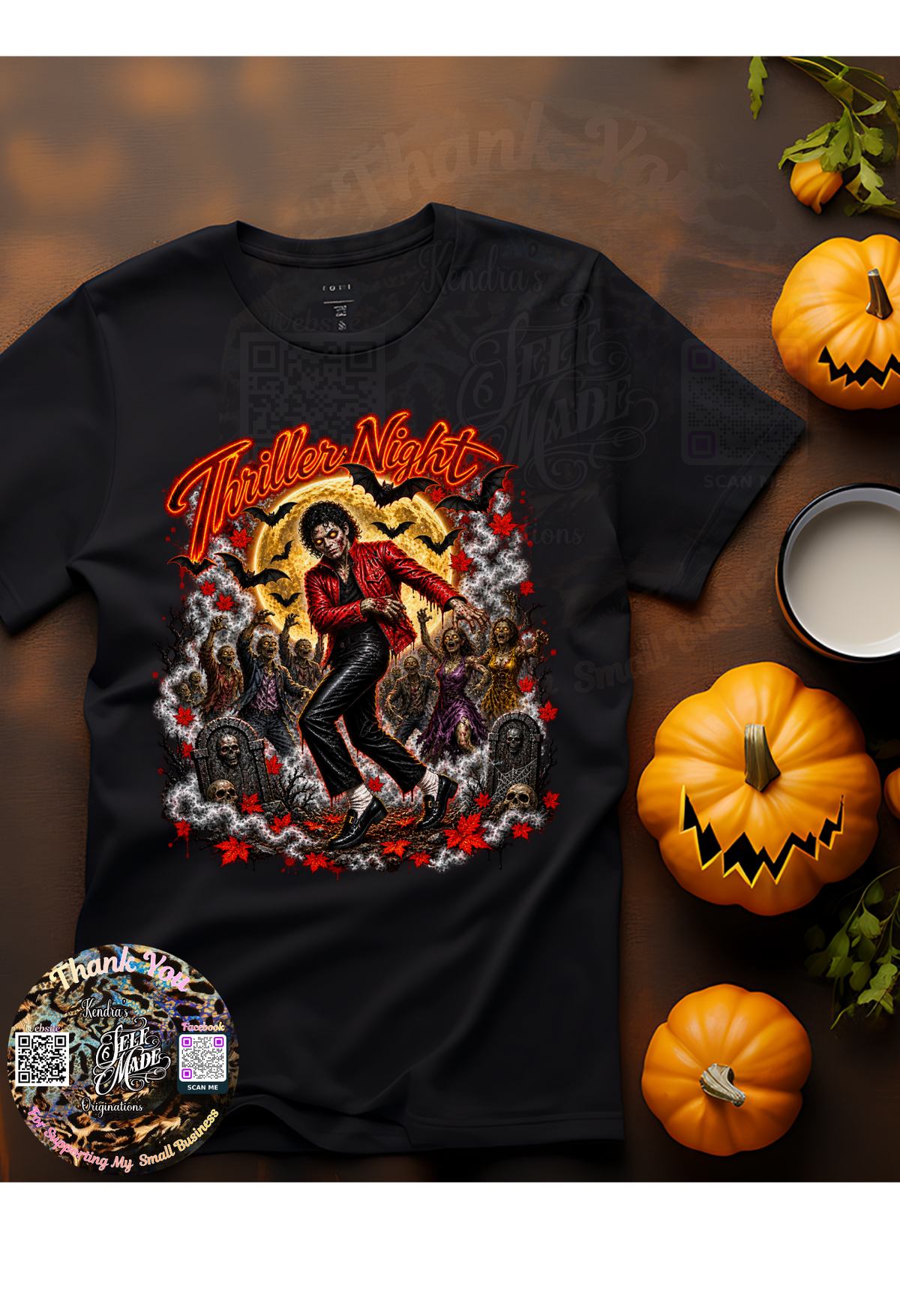 Thriller Night Halloween Shirt | Spooky Dance Graphic Tee & Crewneck | Retro Halloween Horror Sweatshirt Kendra's Self-Made Originations