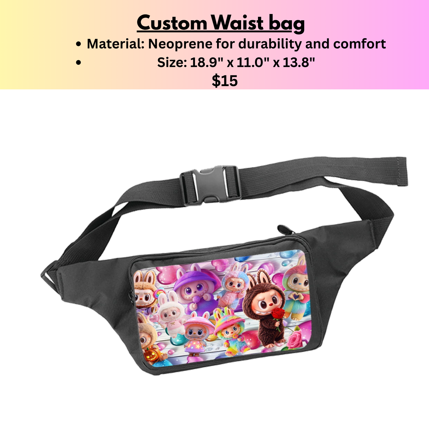 🎀 Custom Waist Bag – Choose a Design i have! Kendra's Self-Made Originations