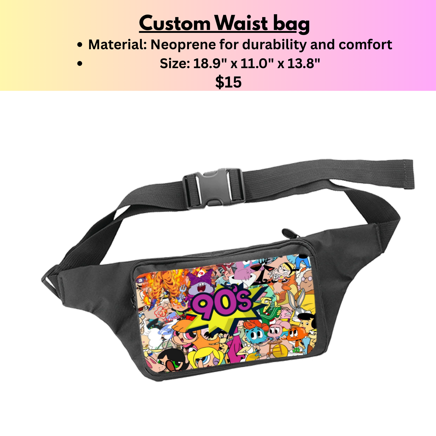 🎀 Custom Waist Bag – Choose a Design i have! Kendra's Self-Made Originations