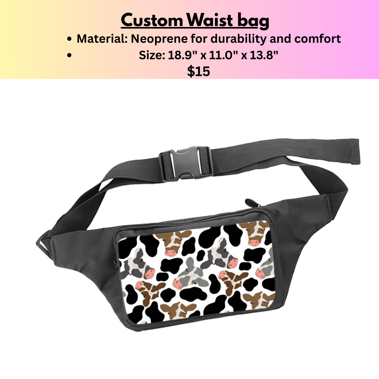 🎀 Custom Waist Bag – Choose a Design i have! Kendra's Self-Made Originations