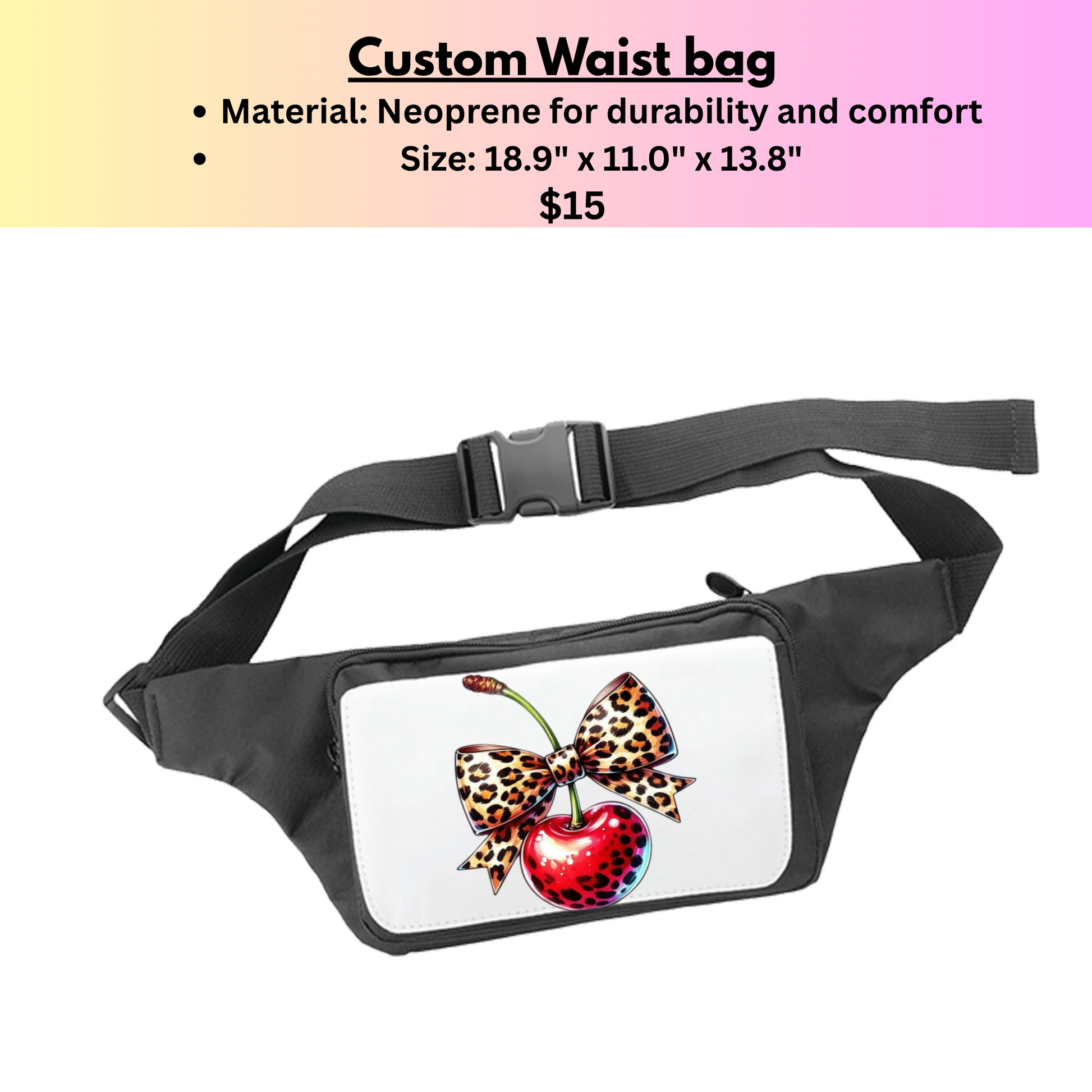 🎀 Custom Waist Bag – Choose a Design i have! Kendra's Self-Made Originations